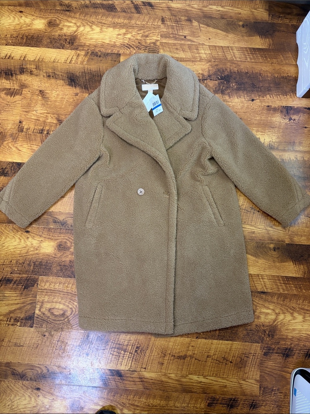 MICHAEL Michael Kors Camel Teddy Faux Shearling Coat